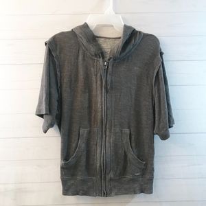 Alo Yoga Short Sleeve Zip Up Hooded Jacket